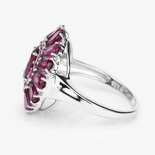 6.19 Carat Genuine Rhodolite and White Topaz .925 Sterling Silver Ring - Image 11