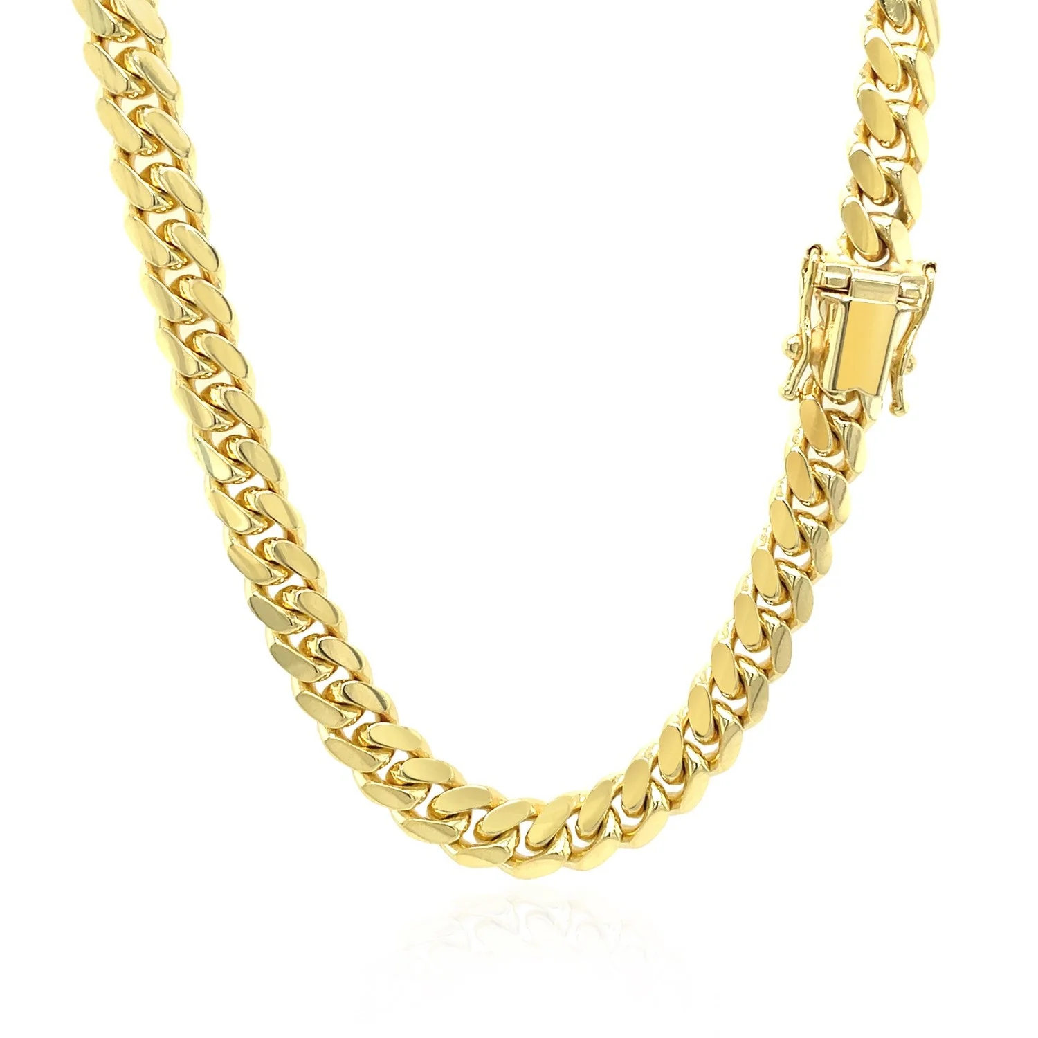 6.1mm 10k Yellow Gold Classic Miami Cuban Solid Chain - Image 7