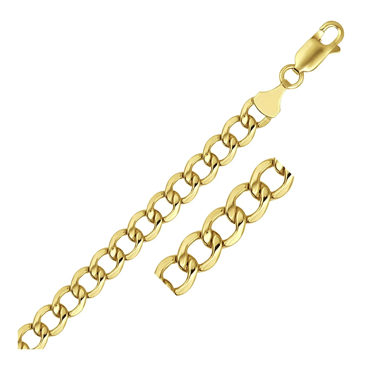 6.2mm 14k Yellow Gold Curb Chain - Image 5
