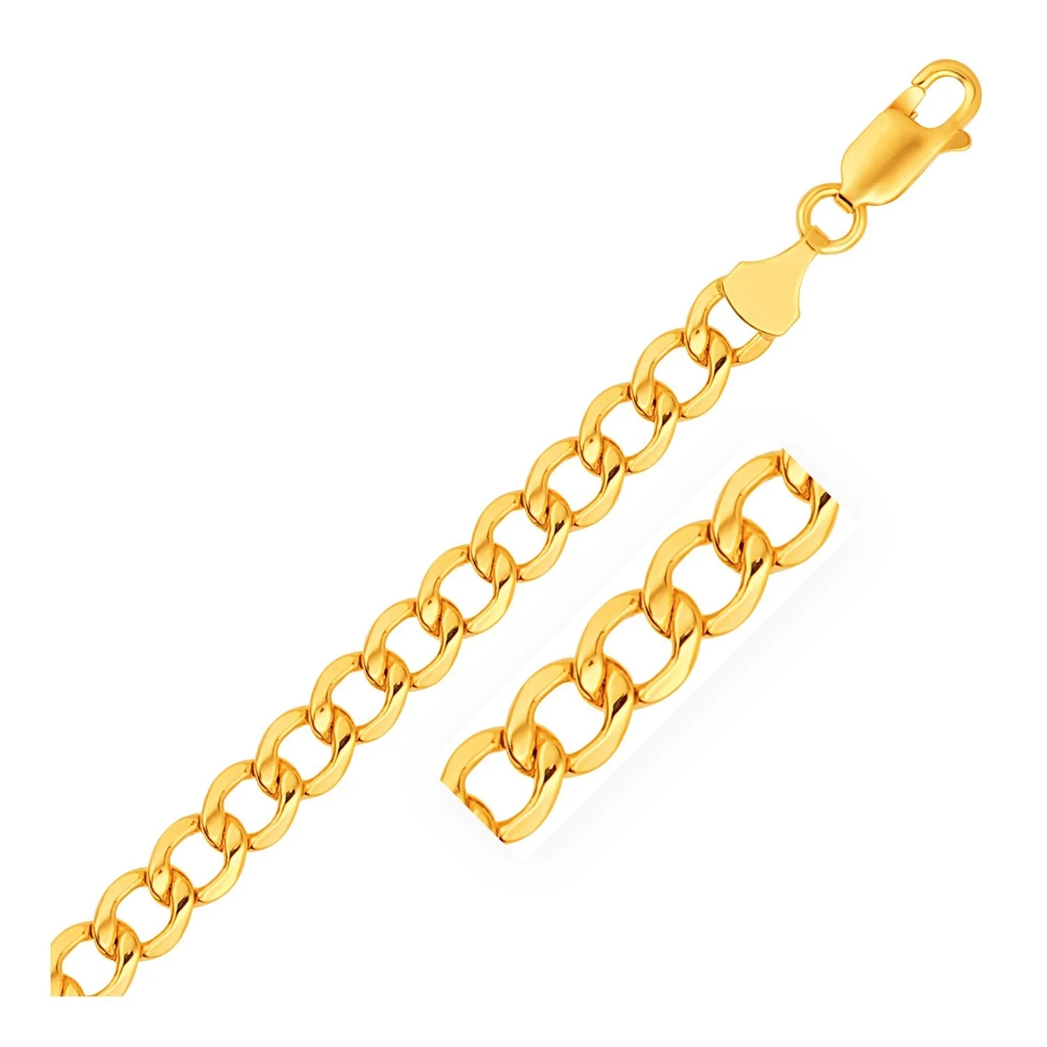 6.2mm 14k Yellow Gold Lite Curb Bracelet - Image 3