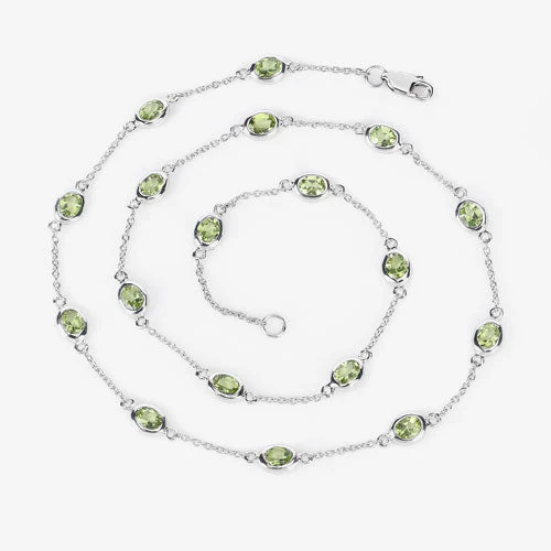 6.30 Carat Genuine Peridot .925 Sterling Silver Necklace - Image 11