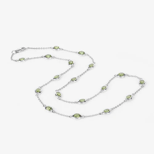 6.30 Carat Genuine Peridot .925 Sterling Silver Necklace - Image 12