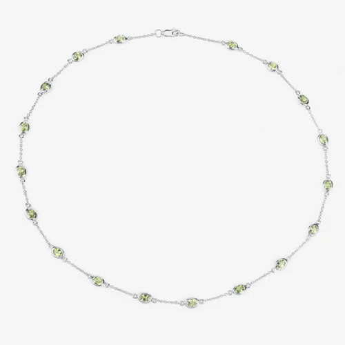 6.30 Carat Genuine Peridot .925 Sterling Silver Necklace - Image 13
