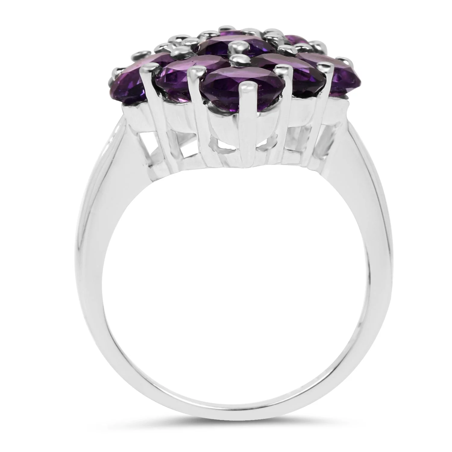6.78 Carat Genuine Amethyst .925 Sterling Silver Ring - Image 2