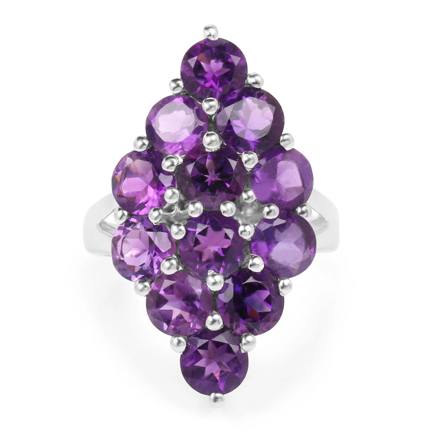 6.78 Carat Genuine Amethyst .925 Sterling Silver Ring - Image 3