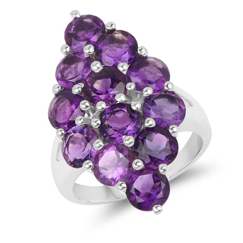 6.78 Carat Genuine Amethyst .925 Sterling Silver Ring - Image 4