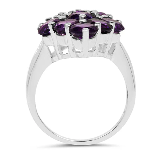6.78 Carat Genuine Amethyst .925 Sterling Silver Ring - Image 5