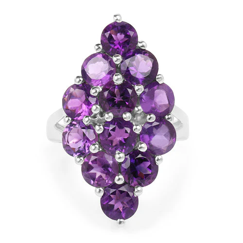 6.78 Carat Genuine Amethyst .925 Sterling Silver Ring - Image 6