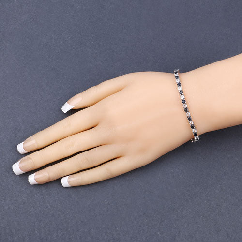 6.87 ct. t.w. Blue Sapphire and White Topaz Bracelet in Sterling Silver - Image 10