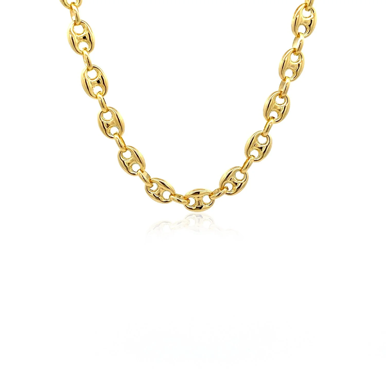 6.9mm 14k Yellow Gold Puffed Mariner Link Chain - Image 6