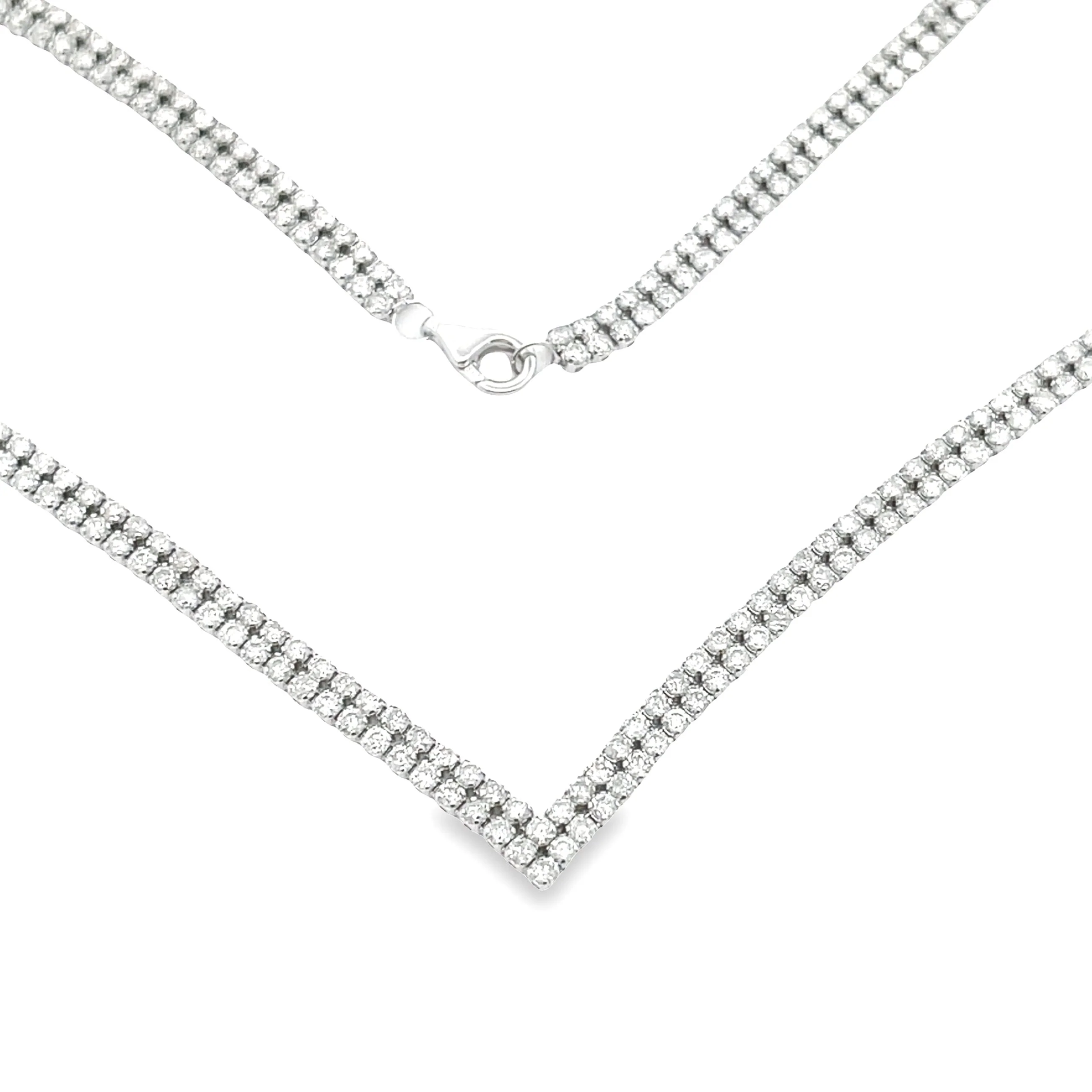 7.00ct Diamond Tennis Necklace 14KT White Gold - Image 2