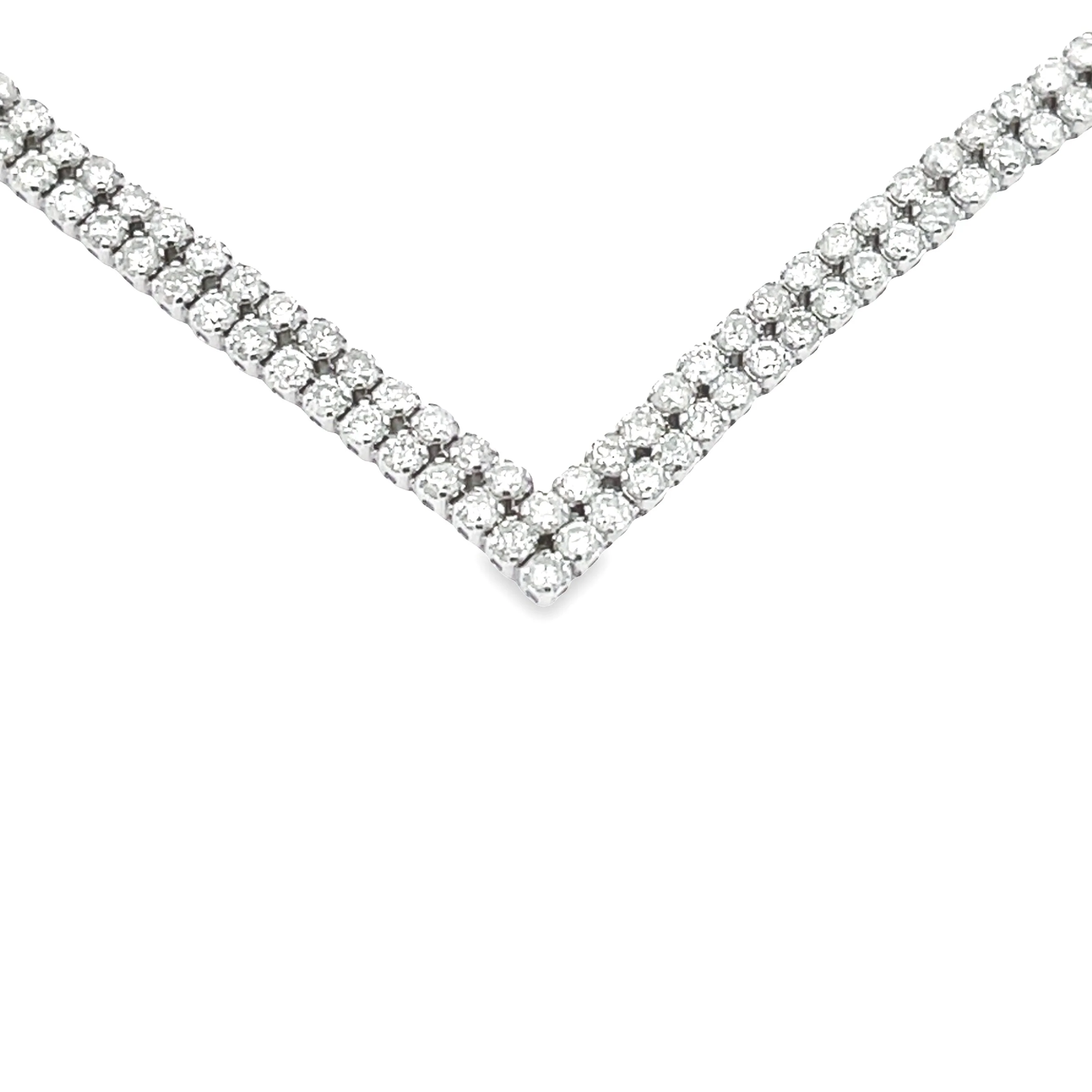7.00ct Diamond Tennis Necklace 14KT White Gold - Image 3