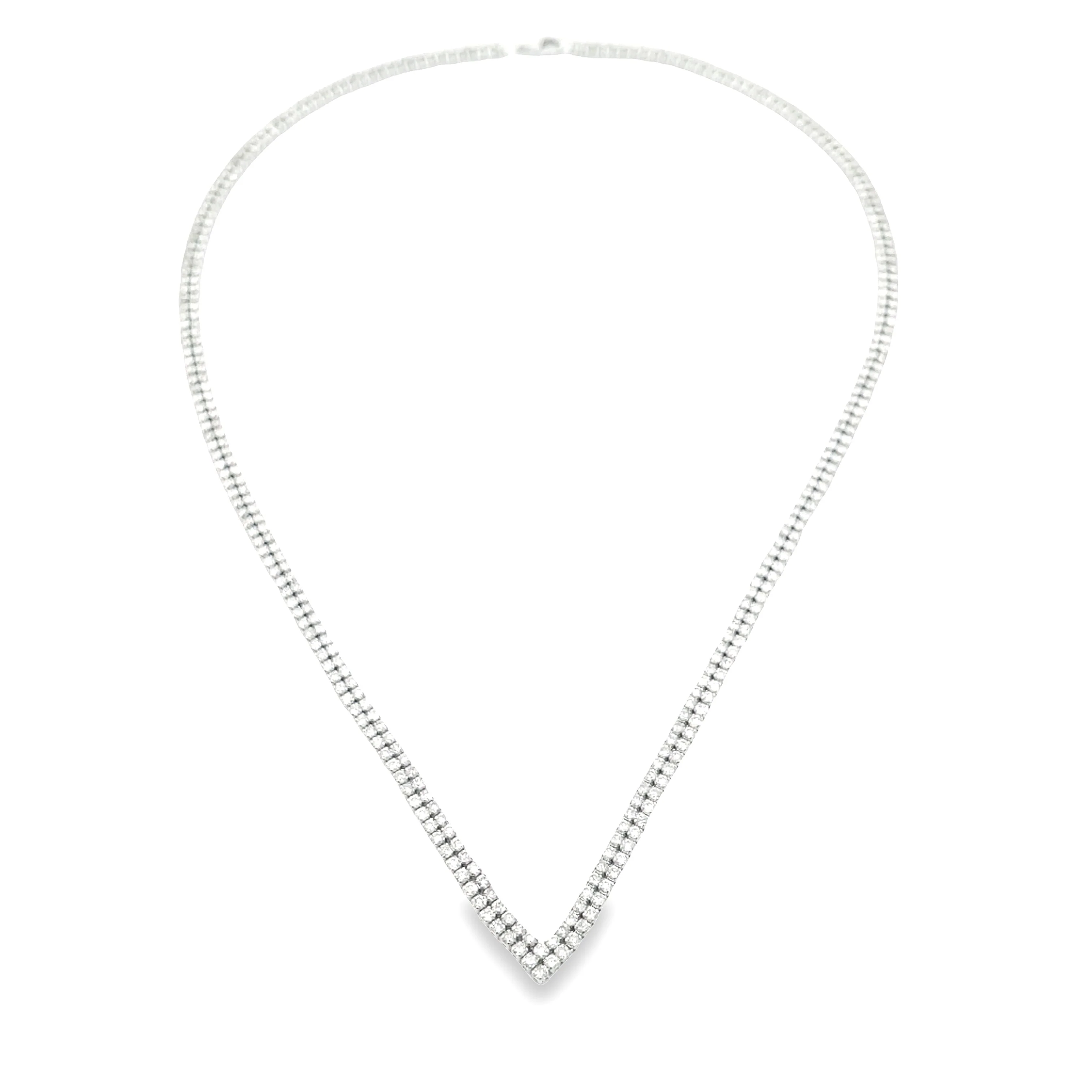 7.00ct Diamond Tennis Necklace 14KT White Gold - Image 4