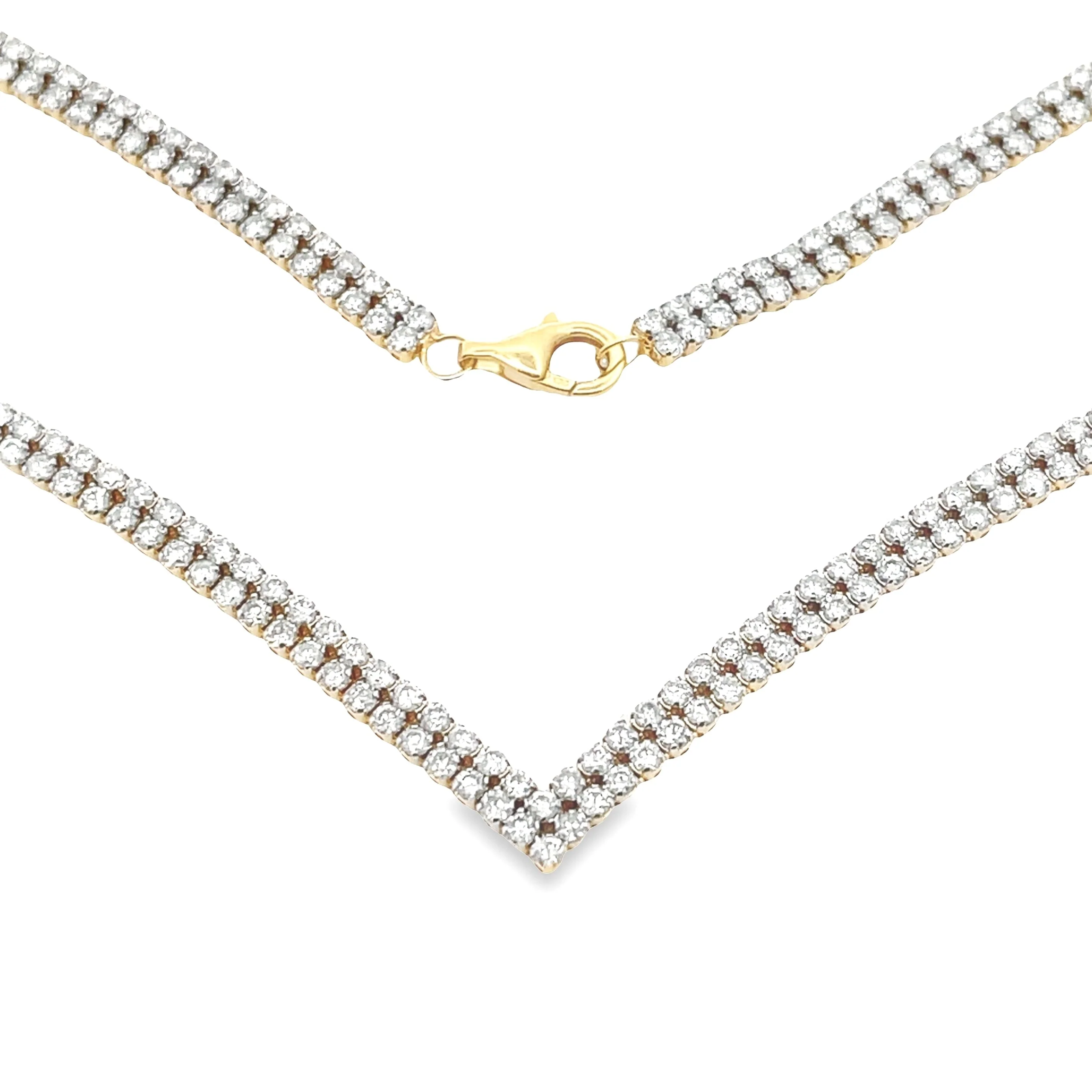 7.00ct Diamond Tennis Necklace 14KT Yellow Gold - Image 6