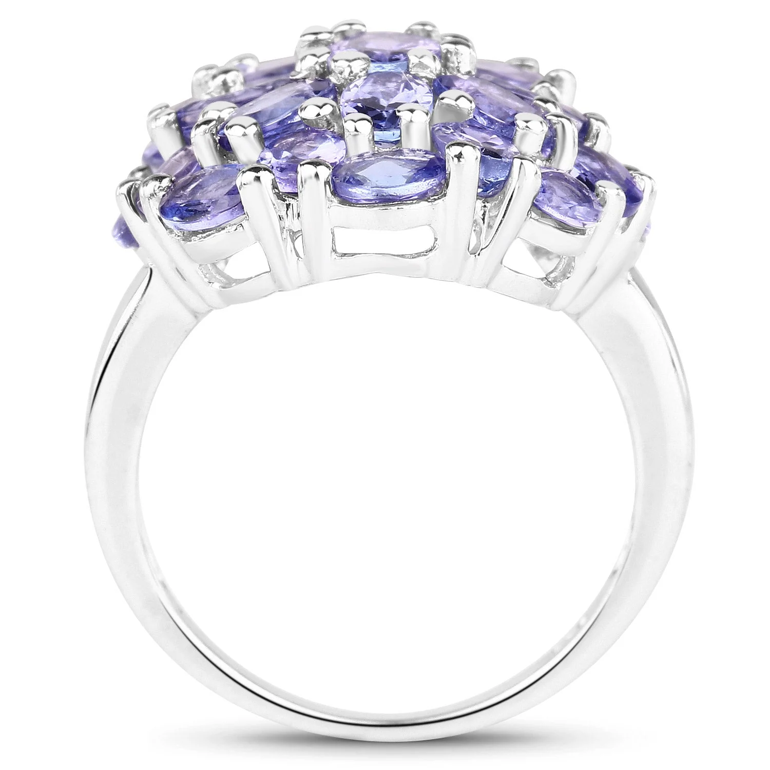 7.08 Carat Genuine Tanzanite .925 Sterling Silver Ring - Image 2