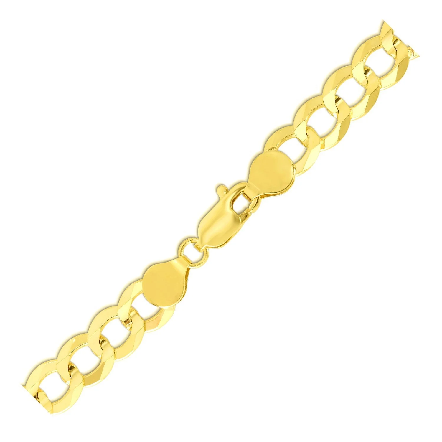 7.0mm 10k Yellow Gold Curb Bracelet - Image 3
