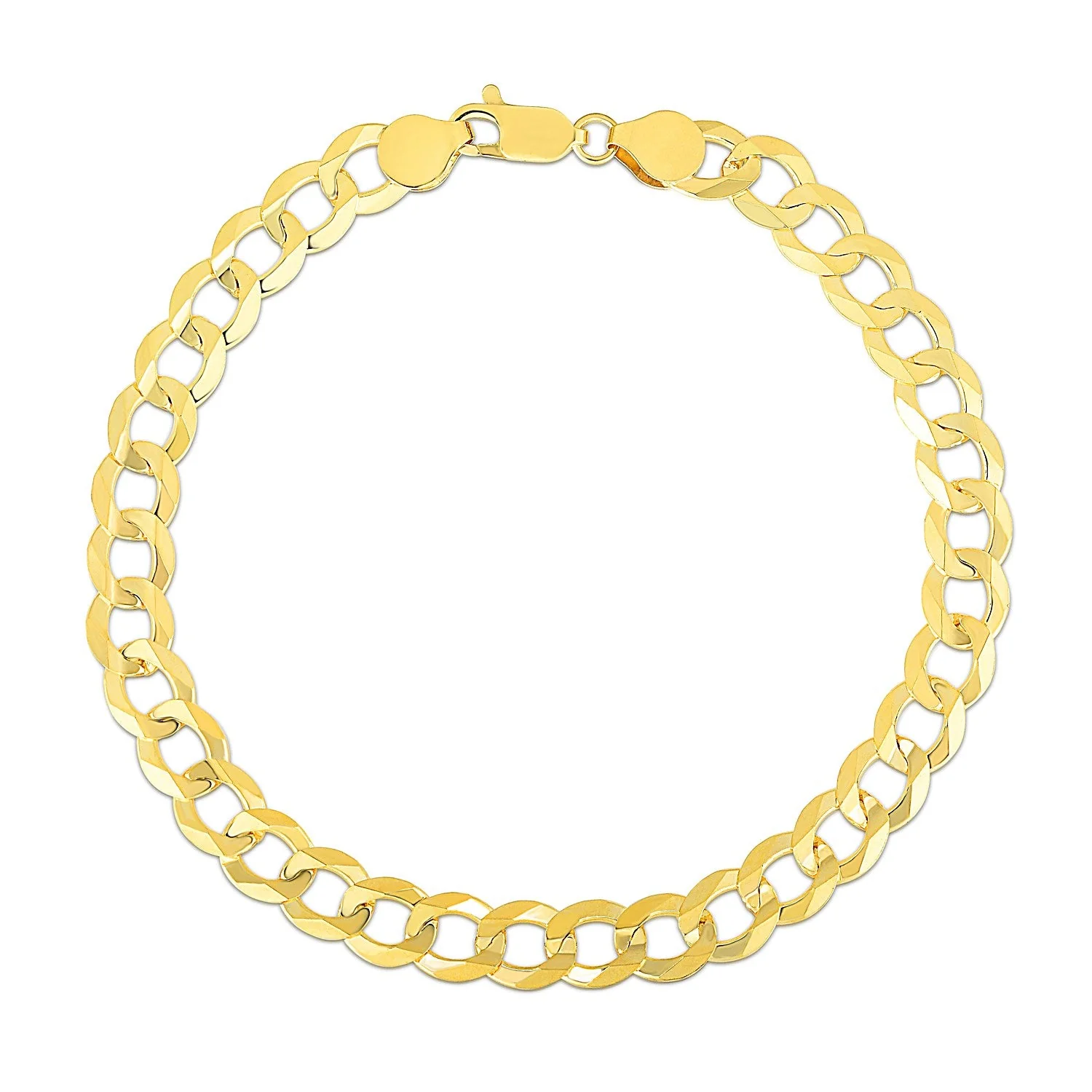 7.0mm 10k Yellow Gold Curb Bracelet - Image 6