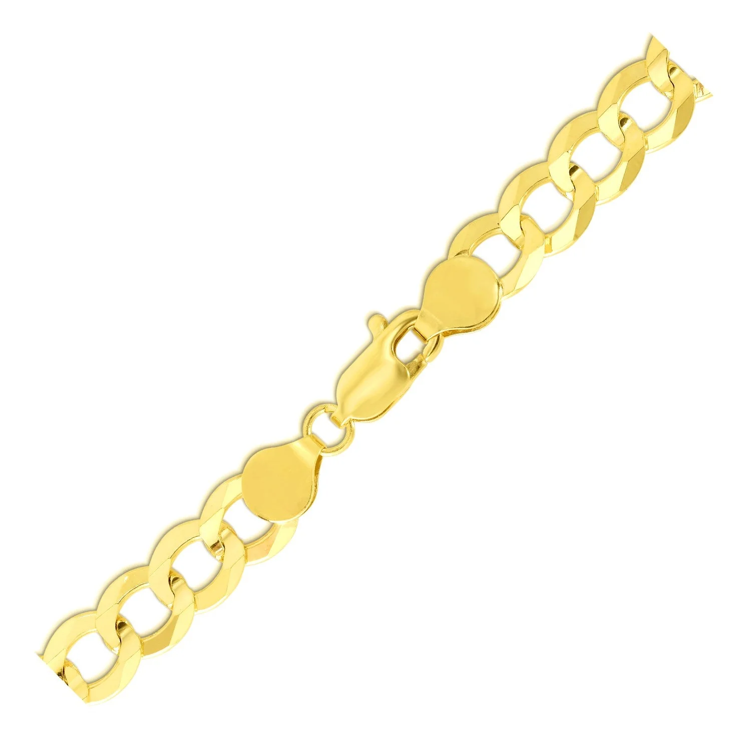 7.0mm 10k Yellow Gold Curb Bracelet - Image 7