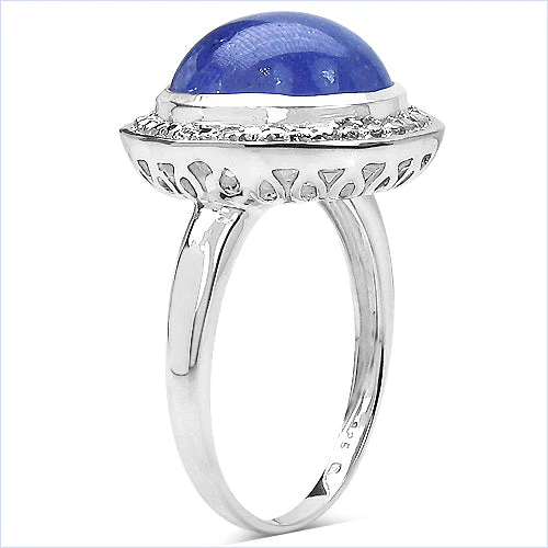 7.10 Carat Genuine Tanzanite .925 Sterling Silver Ring - Image 6