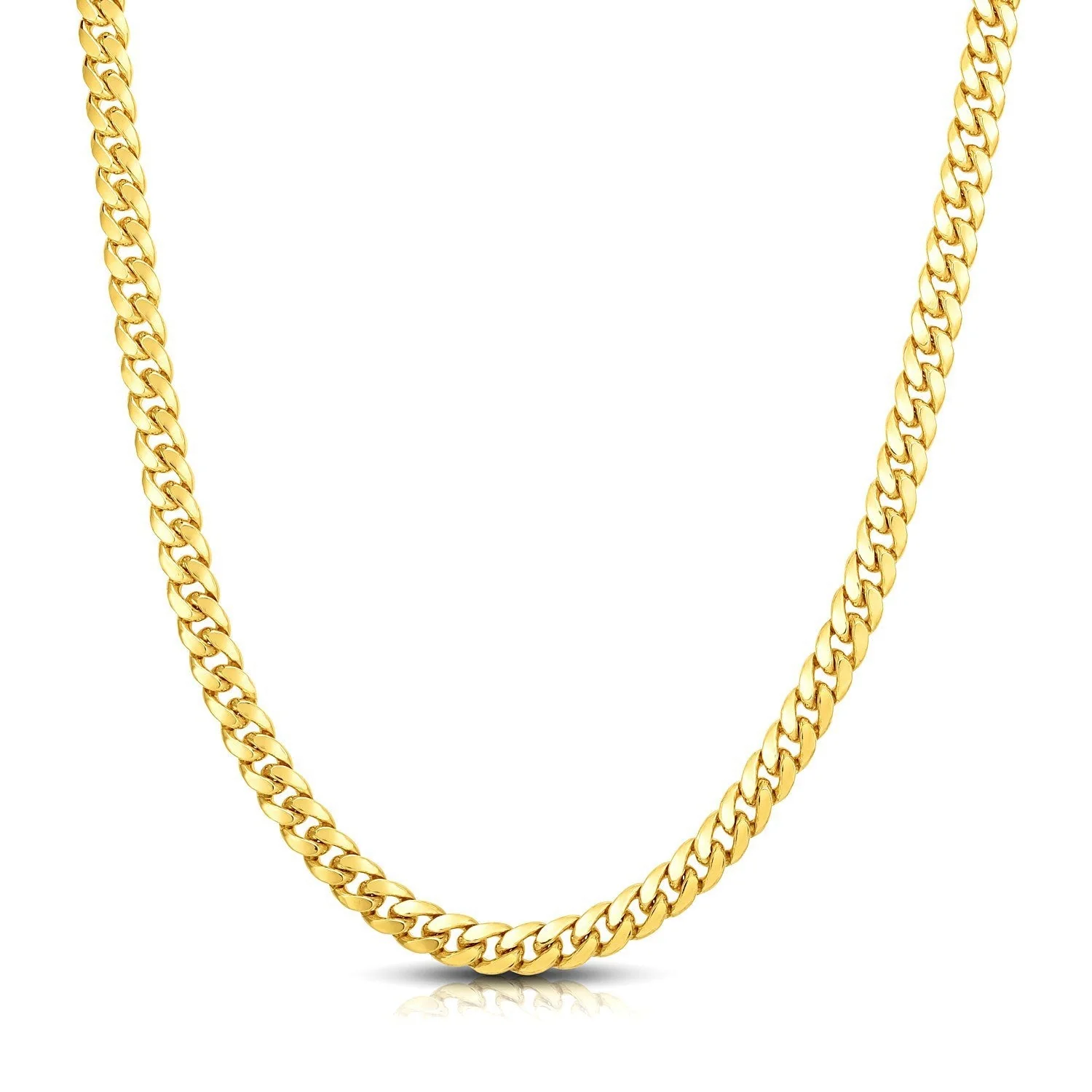 7.1mm 10k Yellow Gold Classic Miami Cuban Solid Chain - Image 2