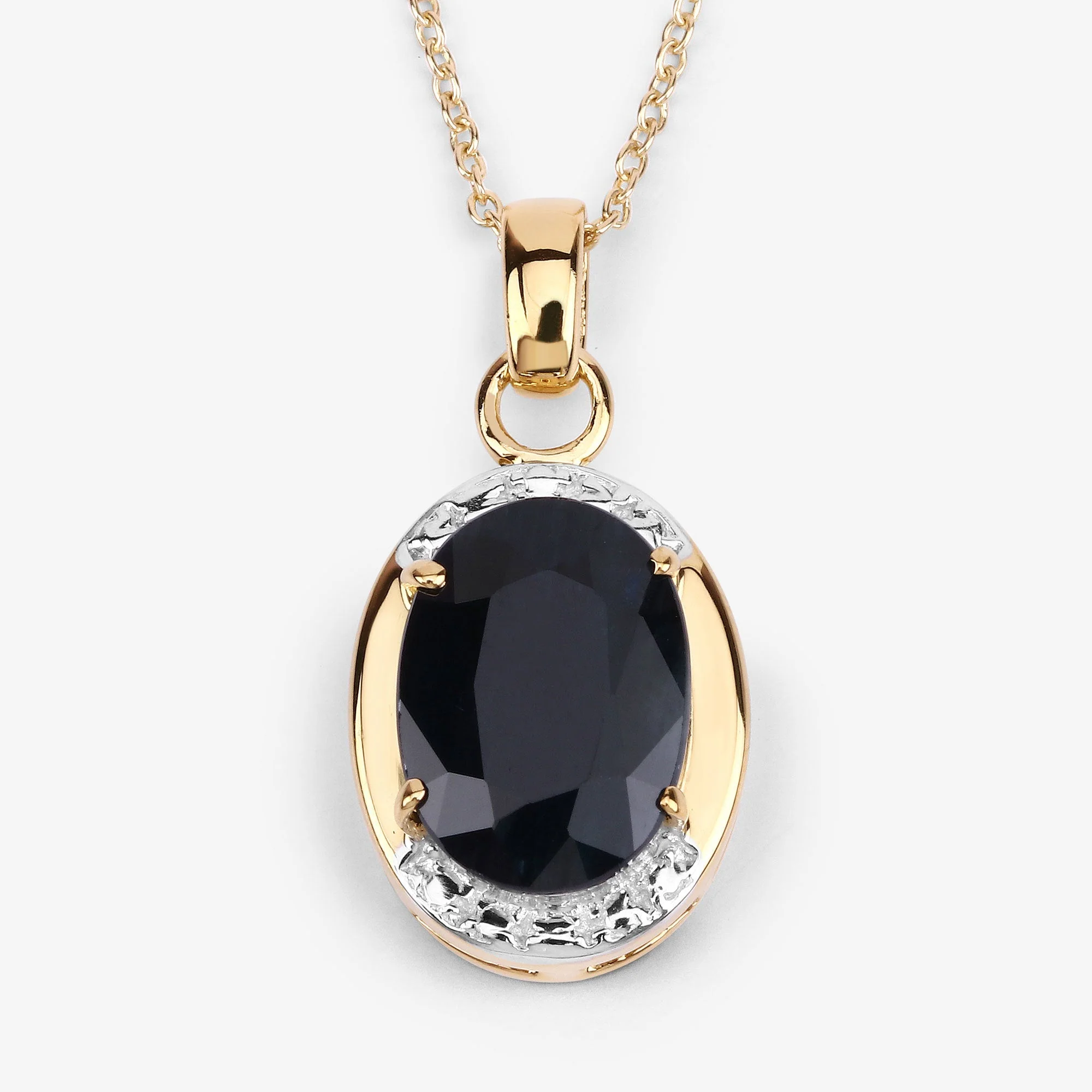 7.50 Carat Genuine Black Sapphire .925 Sterling Silver Pendant - Image 3