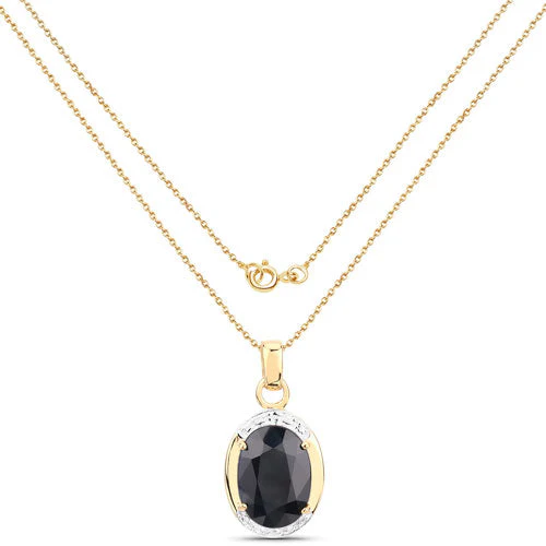 7.50 Carat Genuine Black Sapphire .925 Sterling Silver Pendant - Image 6
