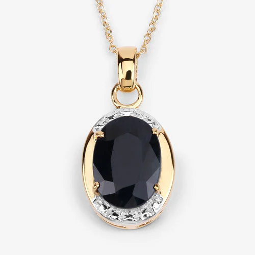 7.50 Carat Genuine Black Sapphire .925 Sterling Silver Pendant - Image 7