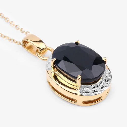 7.50 Carat Genuine Black Sapphire .925 Sterling Silver Pendant - Image 8