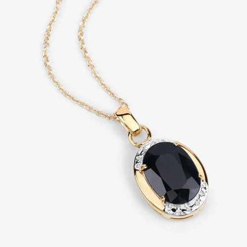 7.50 Carat Genuine Black Sapphire .925 Sterling Silver Pendant - Image 9