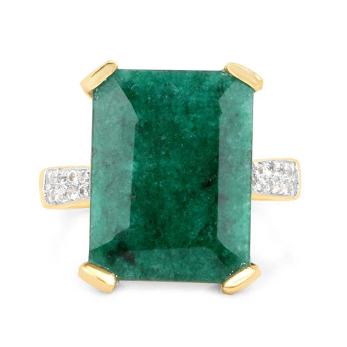 7.64 Carat Dyed Emerald and White Diamond .925 Sterling Silver Ring - Image 7