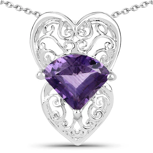 7.80 Carat Genuine Amethyst .925 Sterling Silver Pendant - Image 3