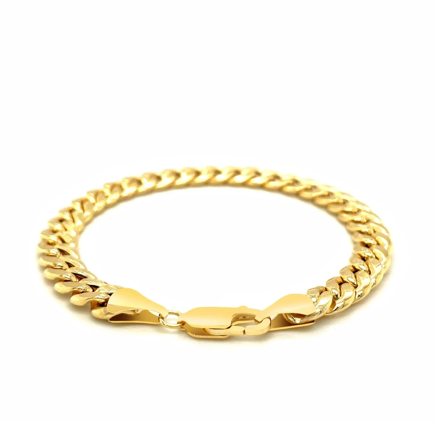 7.8mm 14k Yellow Gold Miami Cuban Semi Solid Bracelet - Image 6
