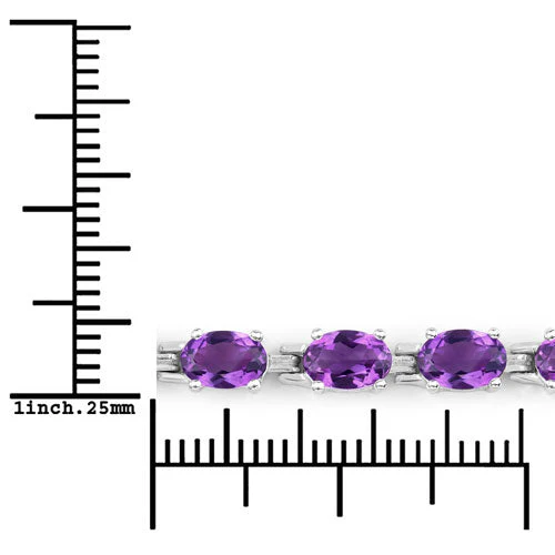 7.98 Carat Genuine Amethyst .925 Sterling Silver Bracelet - Image 7
