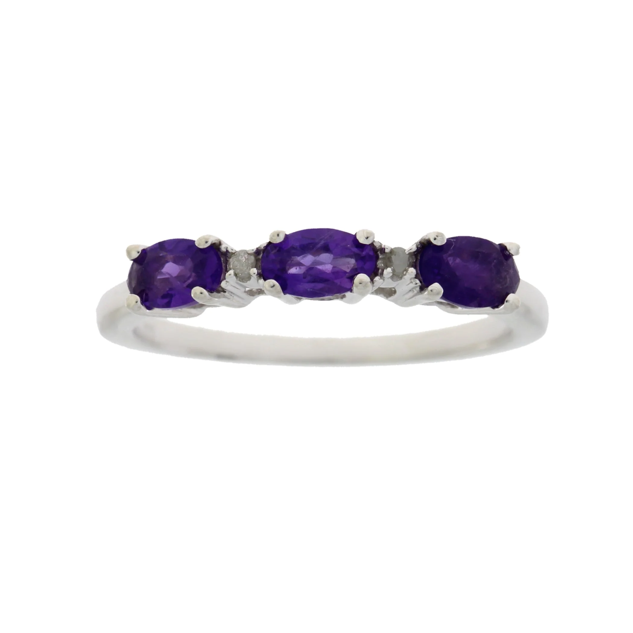 .70ct Amethyst Diamond Ring Sterling Silver - Image 3