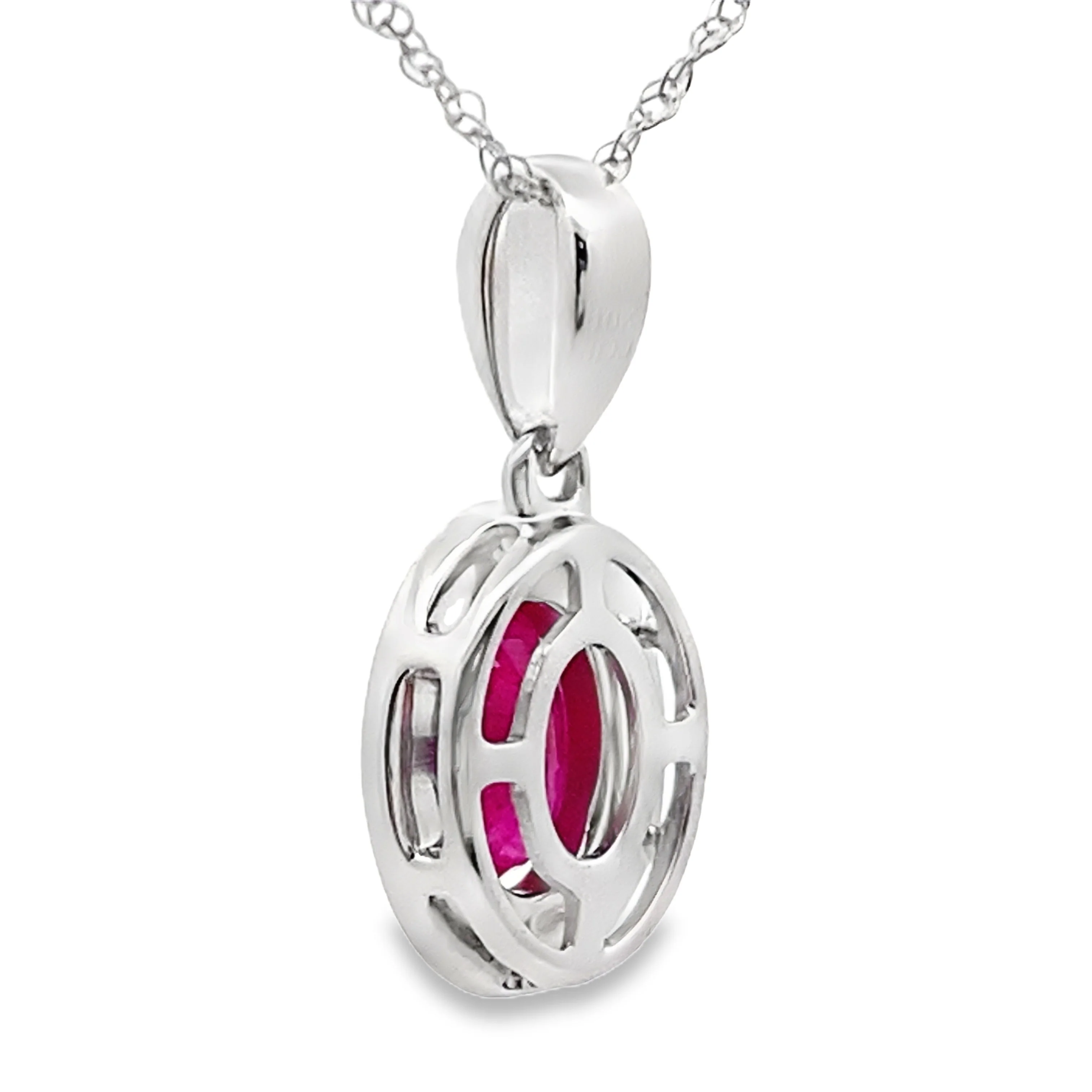 .70ct Ruby Diamond Fashion Pendants 10KT White Gold - Image 2