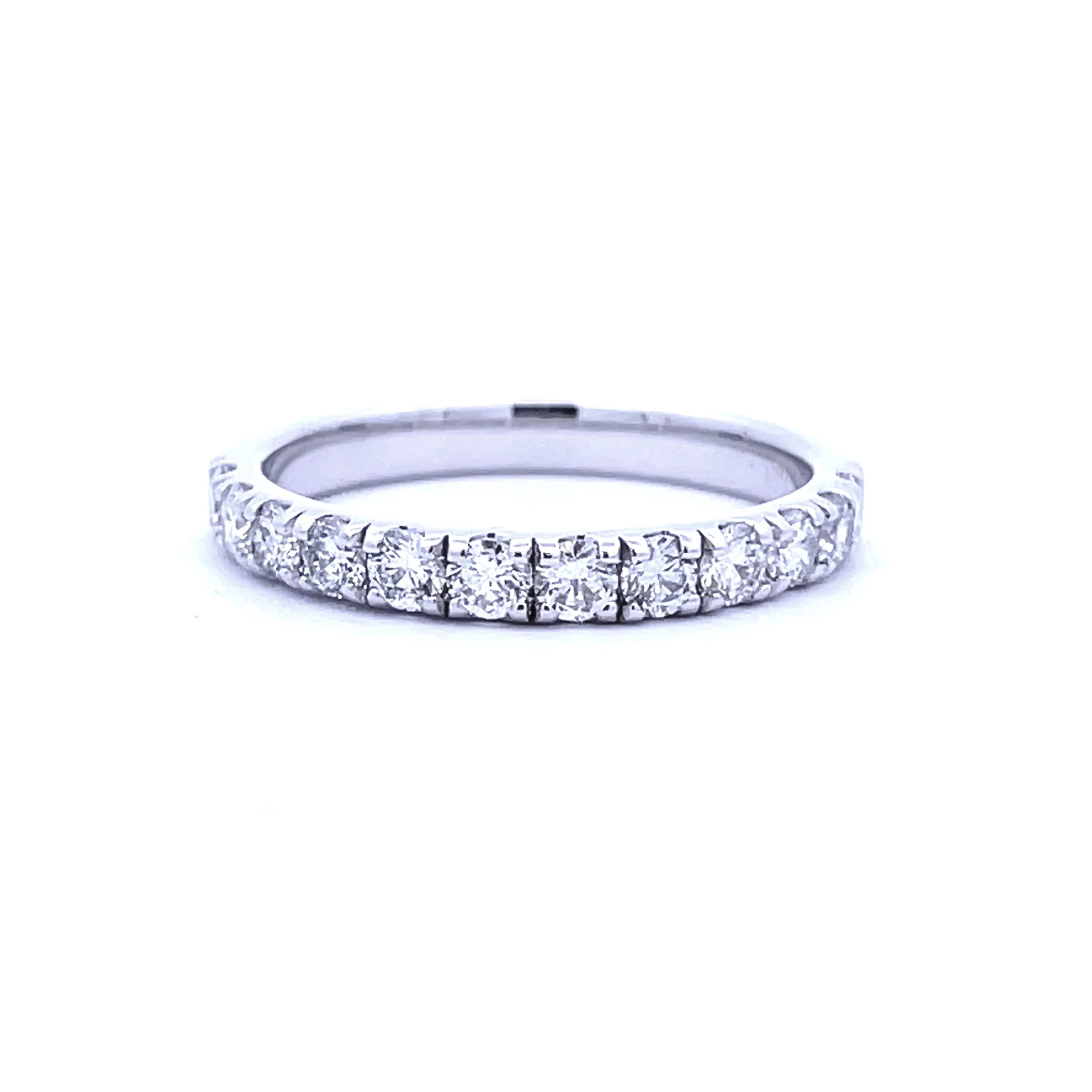 .75ct Diamond Wedding Band Ring 14KT White Gold - Image 3