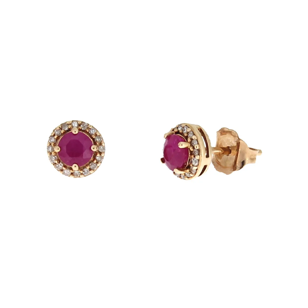 .77ct Ruby Diamond Stud Earrings 10KT Rose Gold - Image 4
