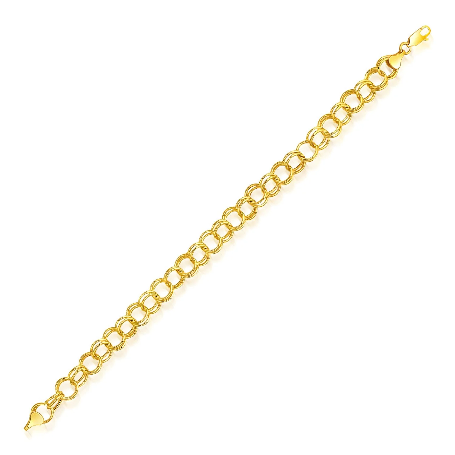 8.0 mm 14k Yellow Gold Lite Charm Bracelet - Image 3