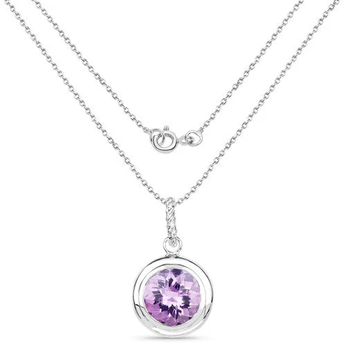 8.00 Carat Genuine Amethyst .925 Sterling Silver Pendant - Image 4