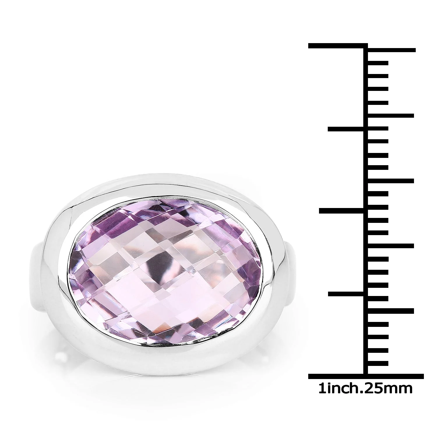 8.00 Carat Genuine Pink Amethyst .925 Sterling Silver Ring - Image 3