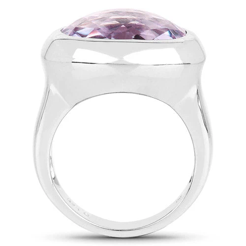 8.00 Carat Genuine Pink Amethyst .925 Sterling Silver Ring - Image 5