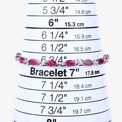8.00 Carat Genuine Ruby 10K White Gold Bracelet - Image 9