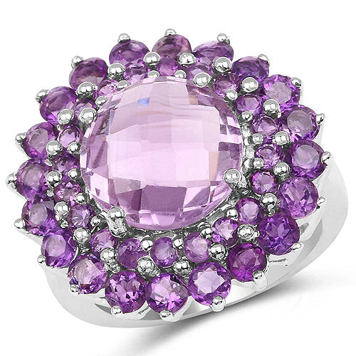 8.02 Carat Genuine Amethyst .925 Sterling Silver Ring - Image 4