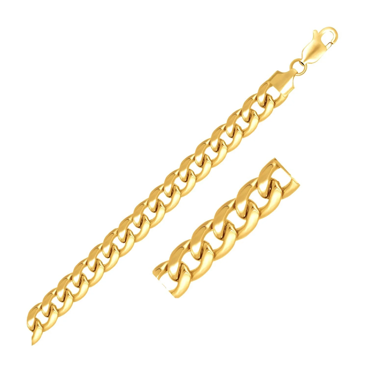 8.0mm 10k Yellow Gold Light Miami Cuban Bracelet - Image 4