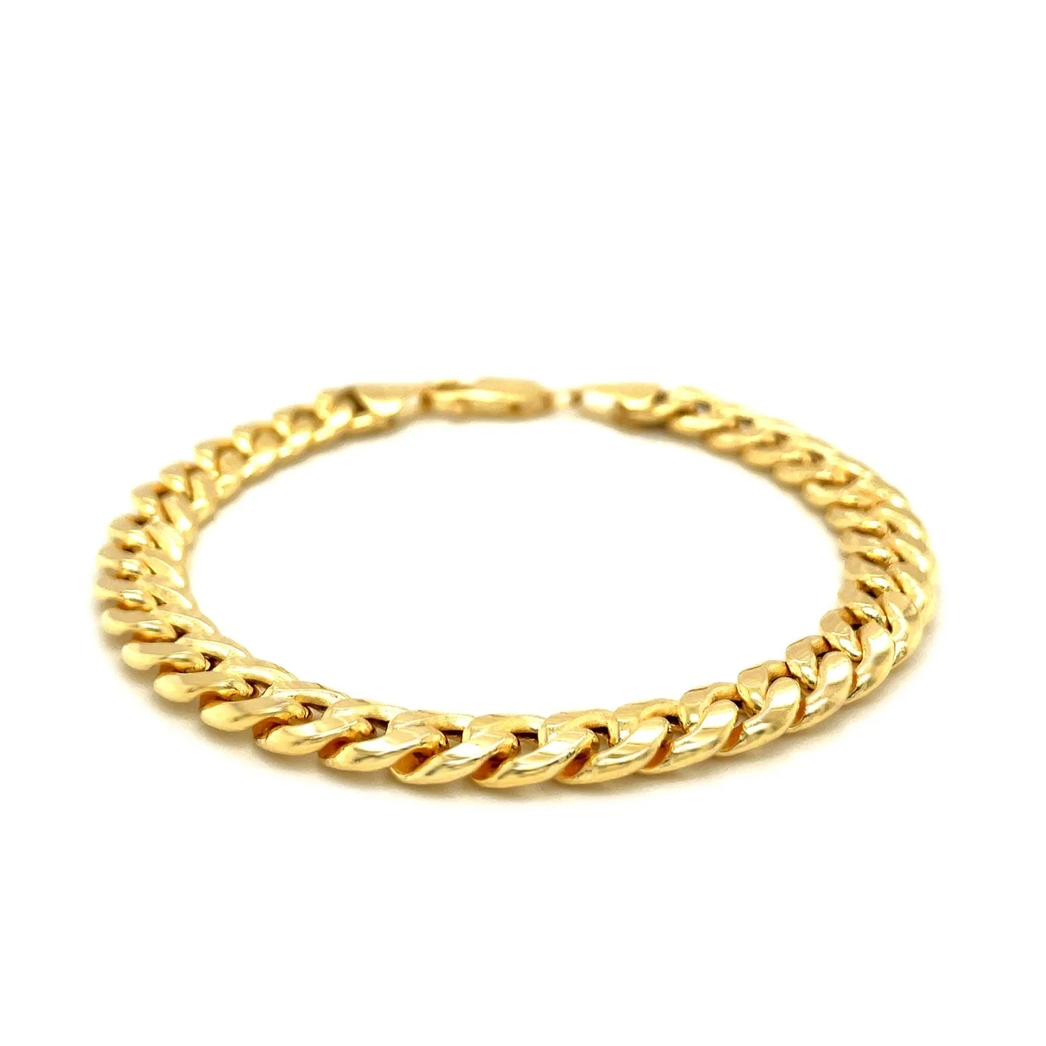 8.0mm 10k Yellow Gold Light Miami Cuban Bracelet - Image 7