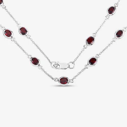 8.10 Carat Genuine Garnet .925 Sterling Silver Necklace - Image 10