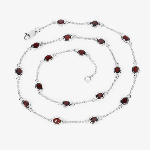 8.10 Carat Genuine Garnet .925 Sterling Silver Necklace - Image 11