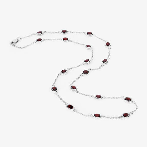 8.10 Carat Genuine Garnet .925 Sterling Silver Necklace - Image 12