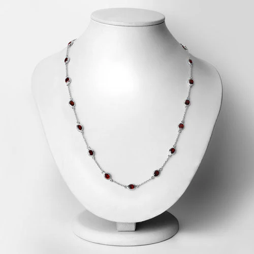 8.10 Carat Genuine Garnet .925 Sterling Silver Necklace - Image 6