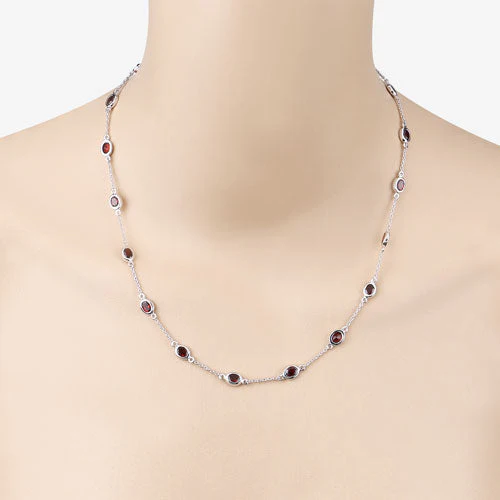 8.10 Carat Genuine Garnet .925 Sterling Silver Necklace - Image 8